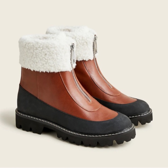 Gwen Lug Sole Front Zip Boots 
